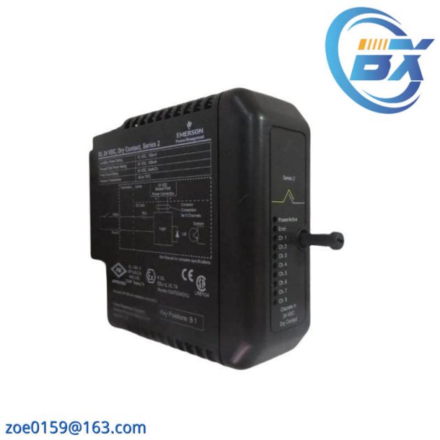Emerson KJ3201X1-BA1, 12P2535X042: 8-Channel 24 VDC Dry Contact Discrete Input Module